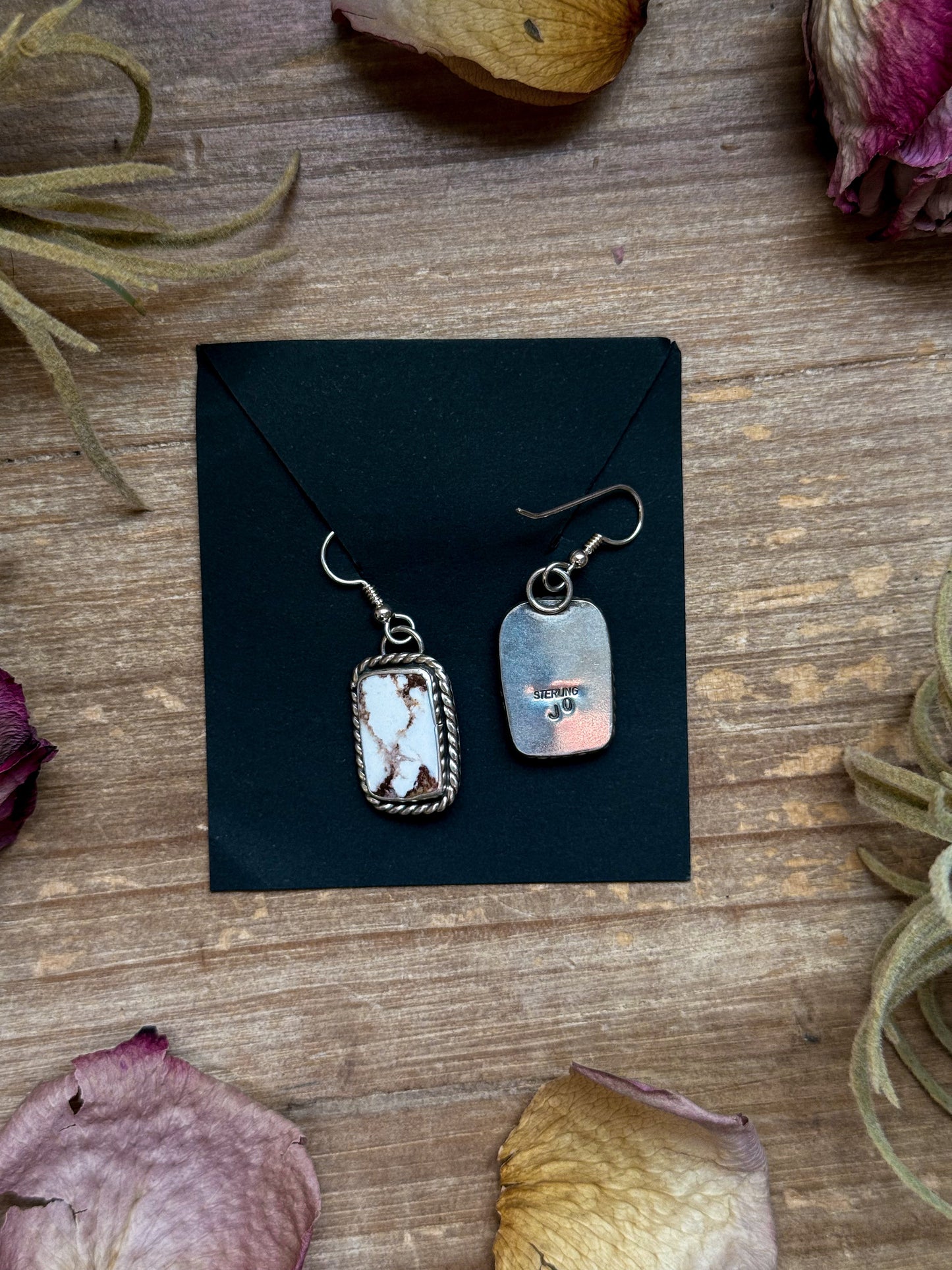 Sterling Silver Wild Horse Jasper Dangle Earrings – Handmade by Artist Jason Ogg