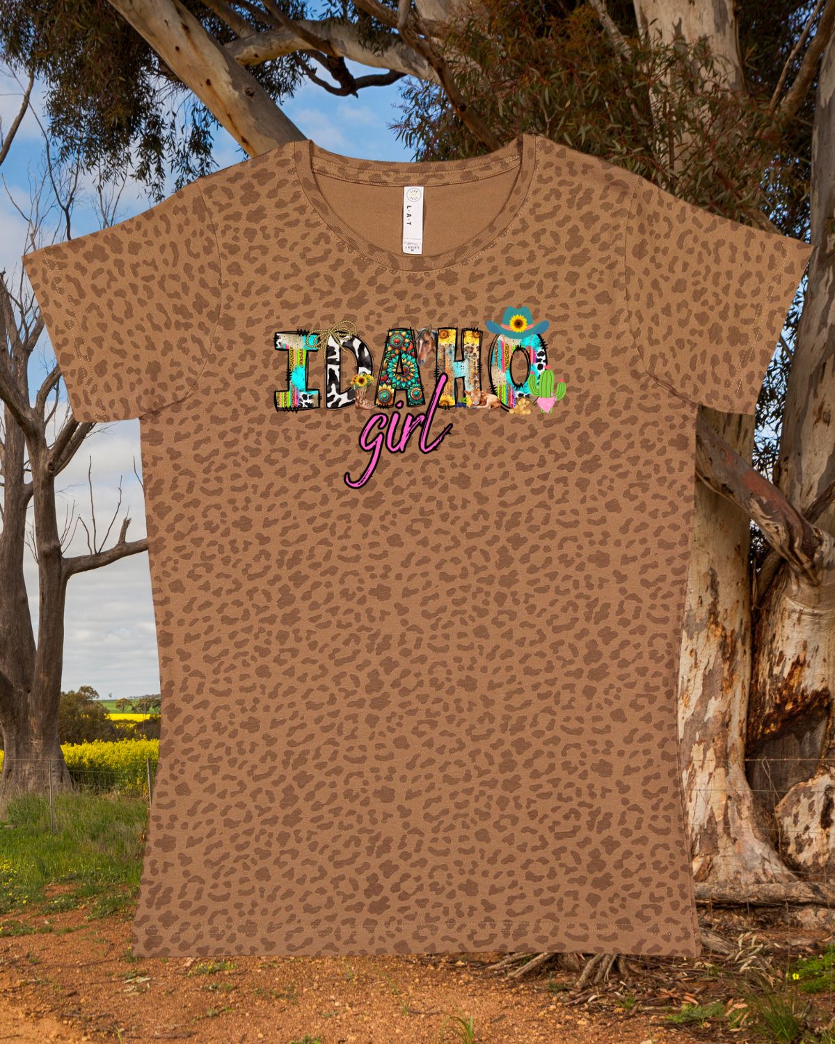 Leopard Idaho Girl Graphic T-shirt