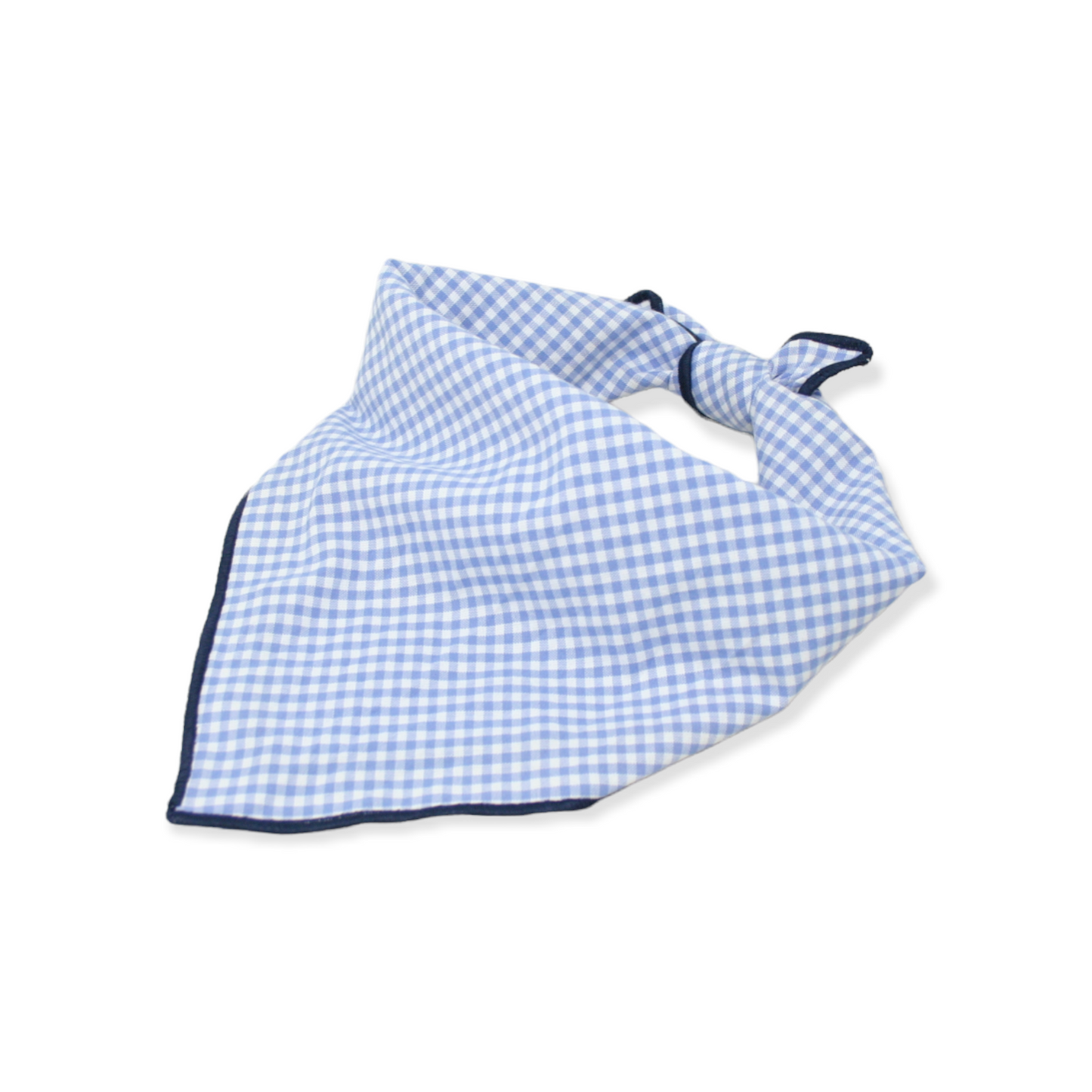 Light Blue Gingham Dog Bandana
