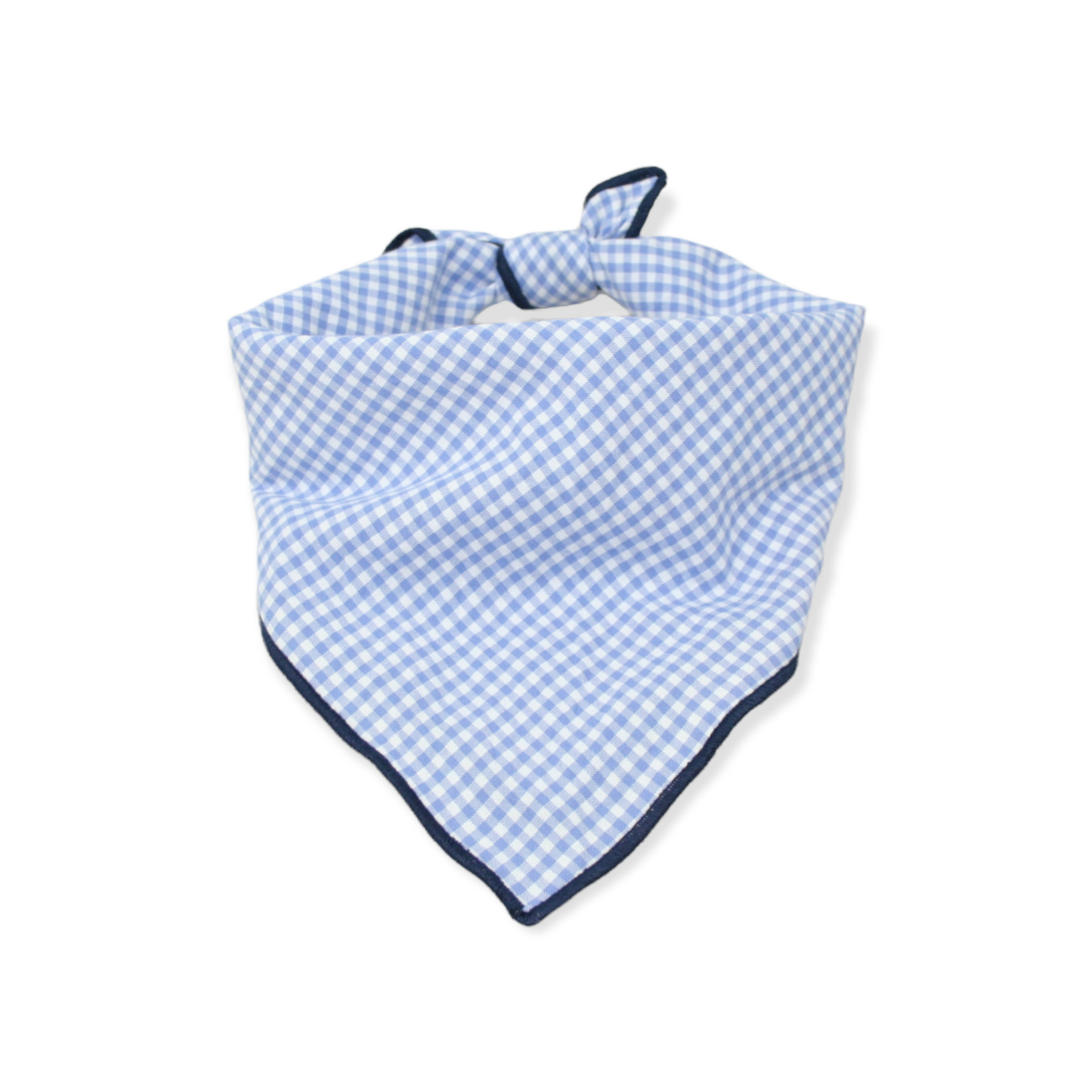 Light Blue Gingham Dog Bandana