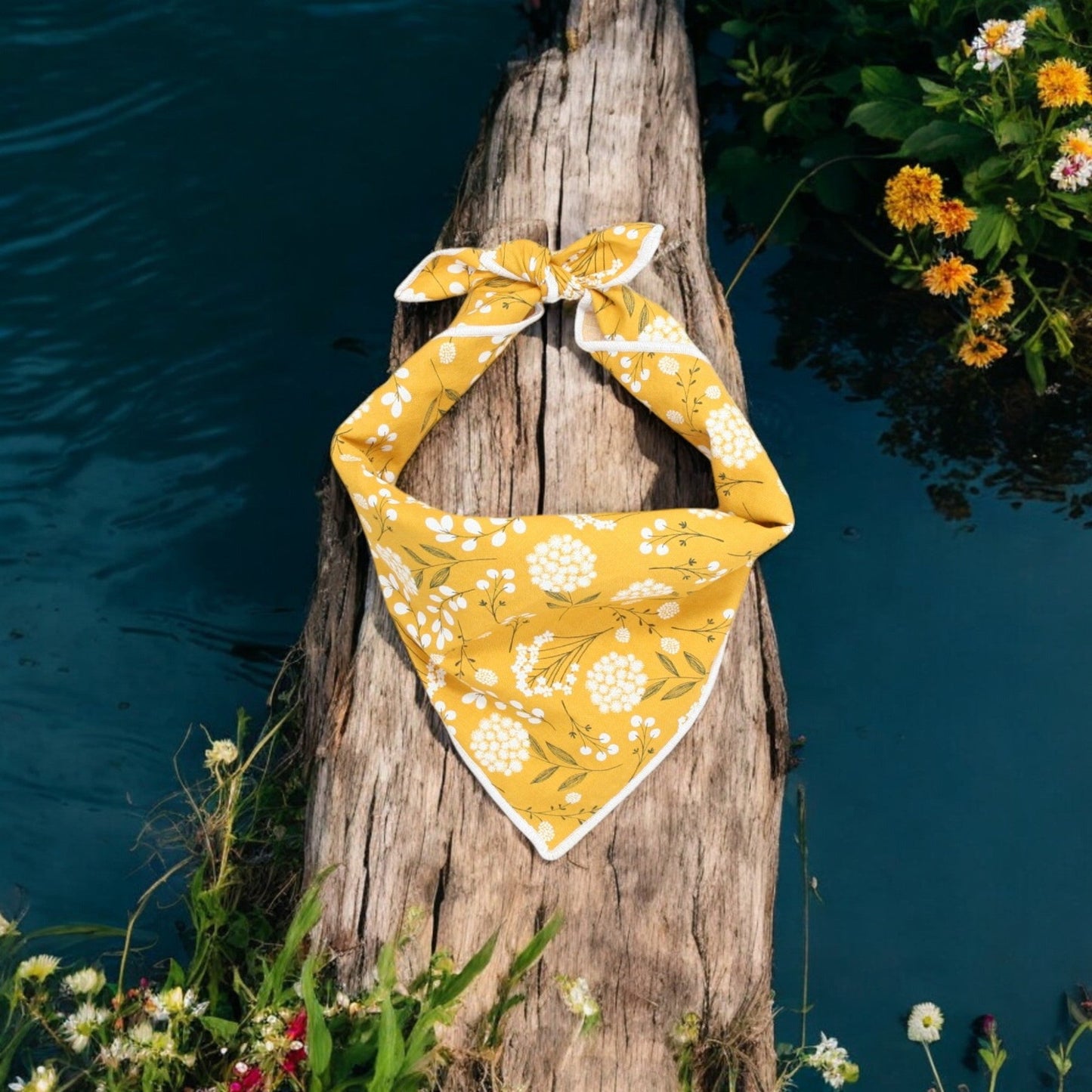 Mustard Floral Dog Bandana