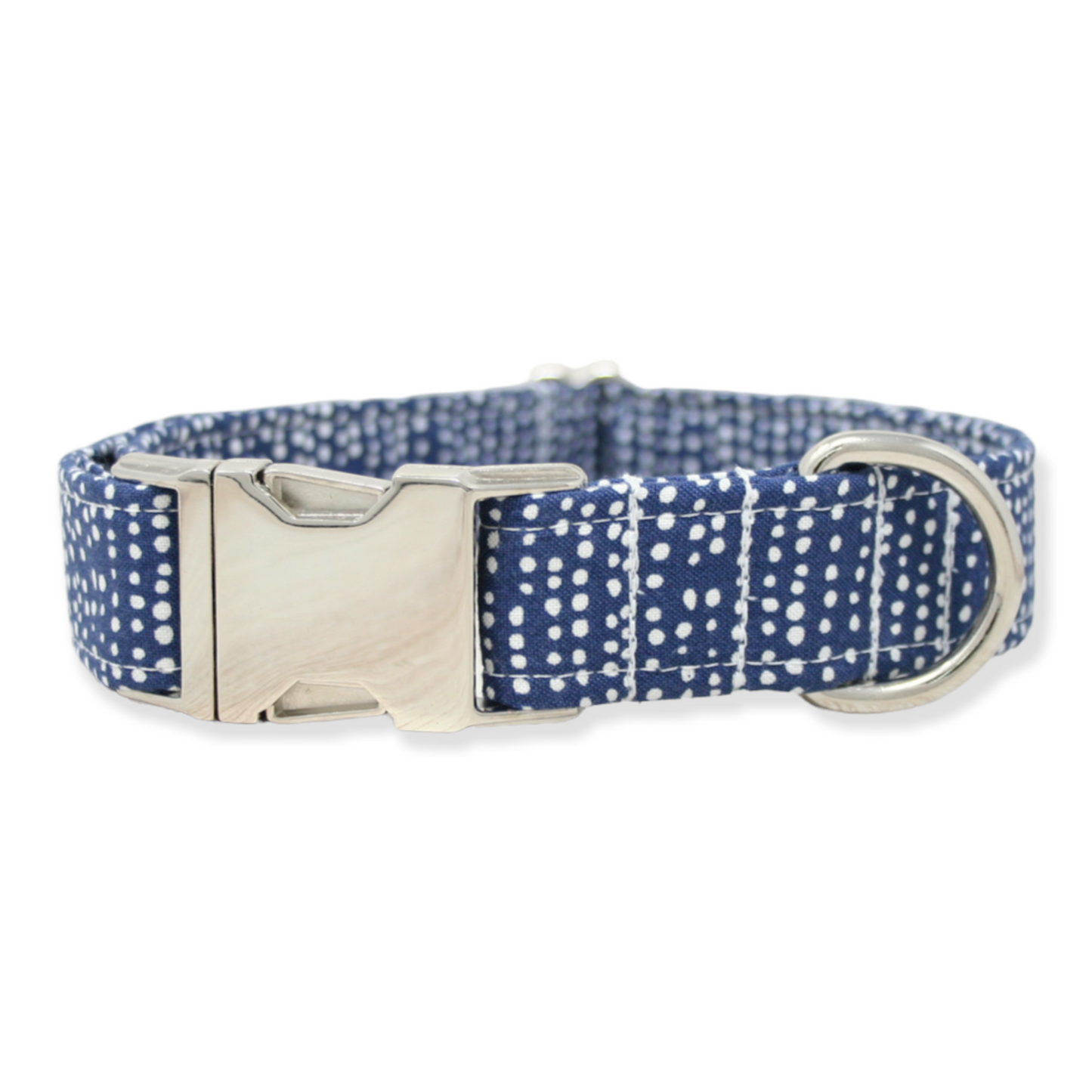 Navy Blue Dog Collar Ditsy Dots
