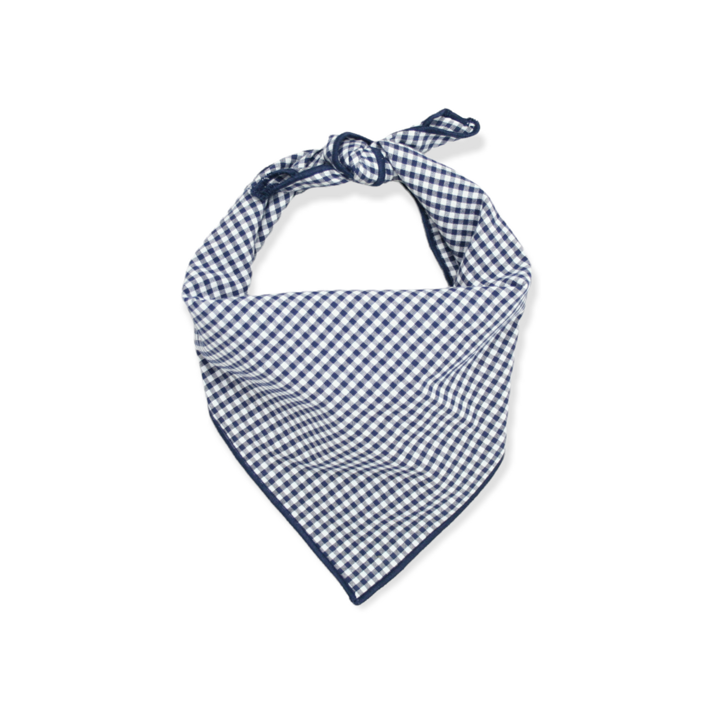 Navy Gingham Dog Bandana