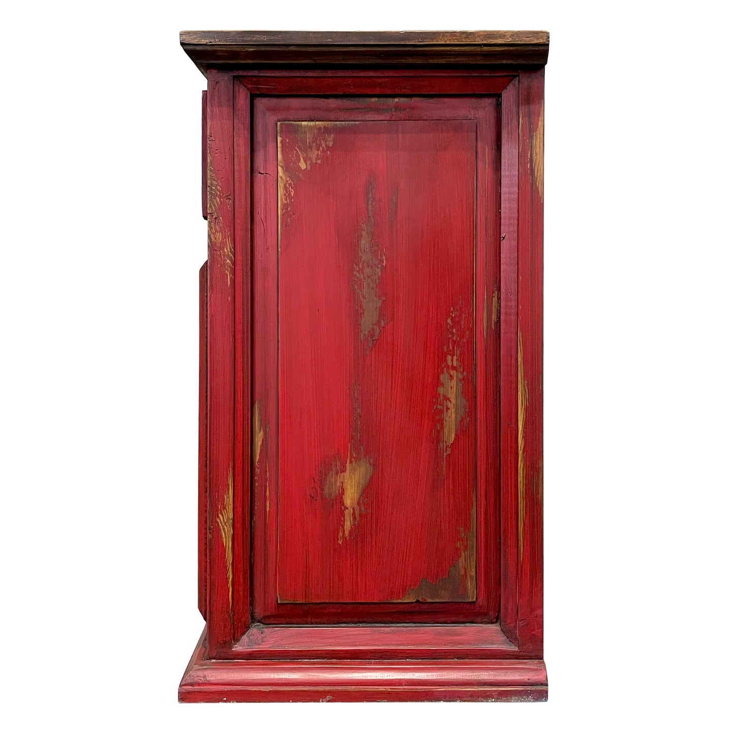 Traditional Small Rustic Nightstand Oldie Red