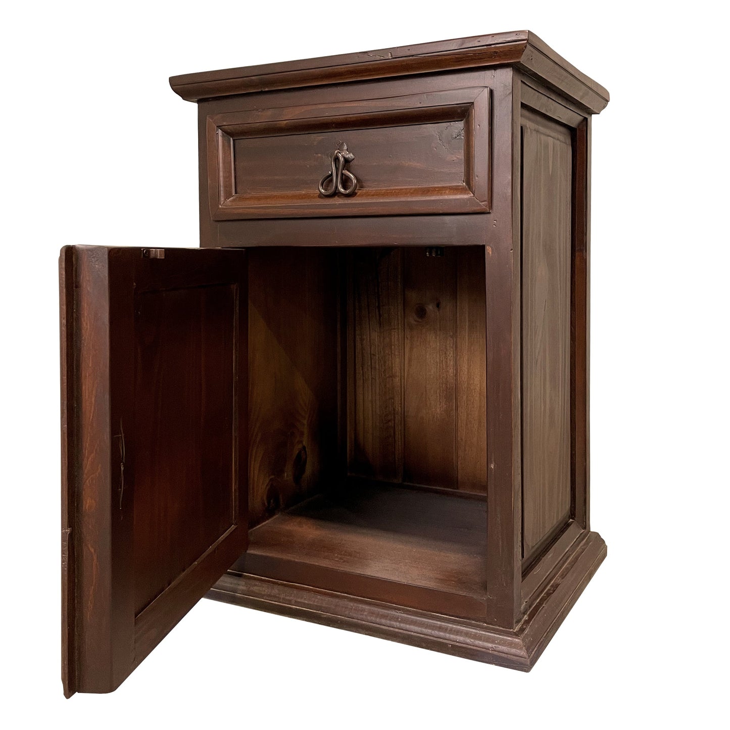 Traditional Small Rustic Nightstand in Mesquite Finish