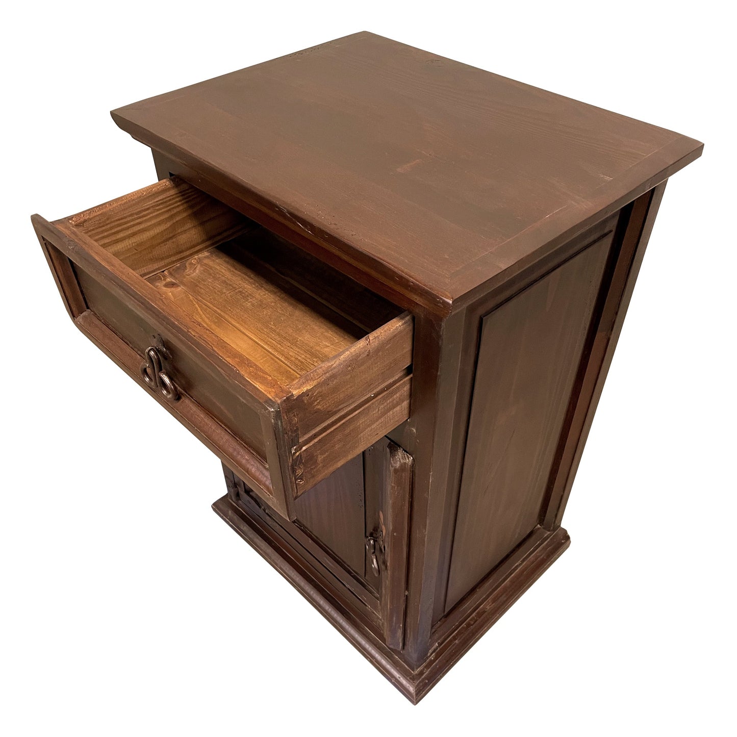 Traditional Small Rustic Nightstand in Mesquite Finish