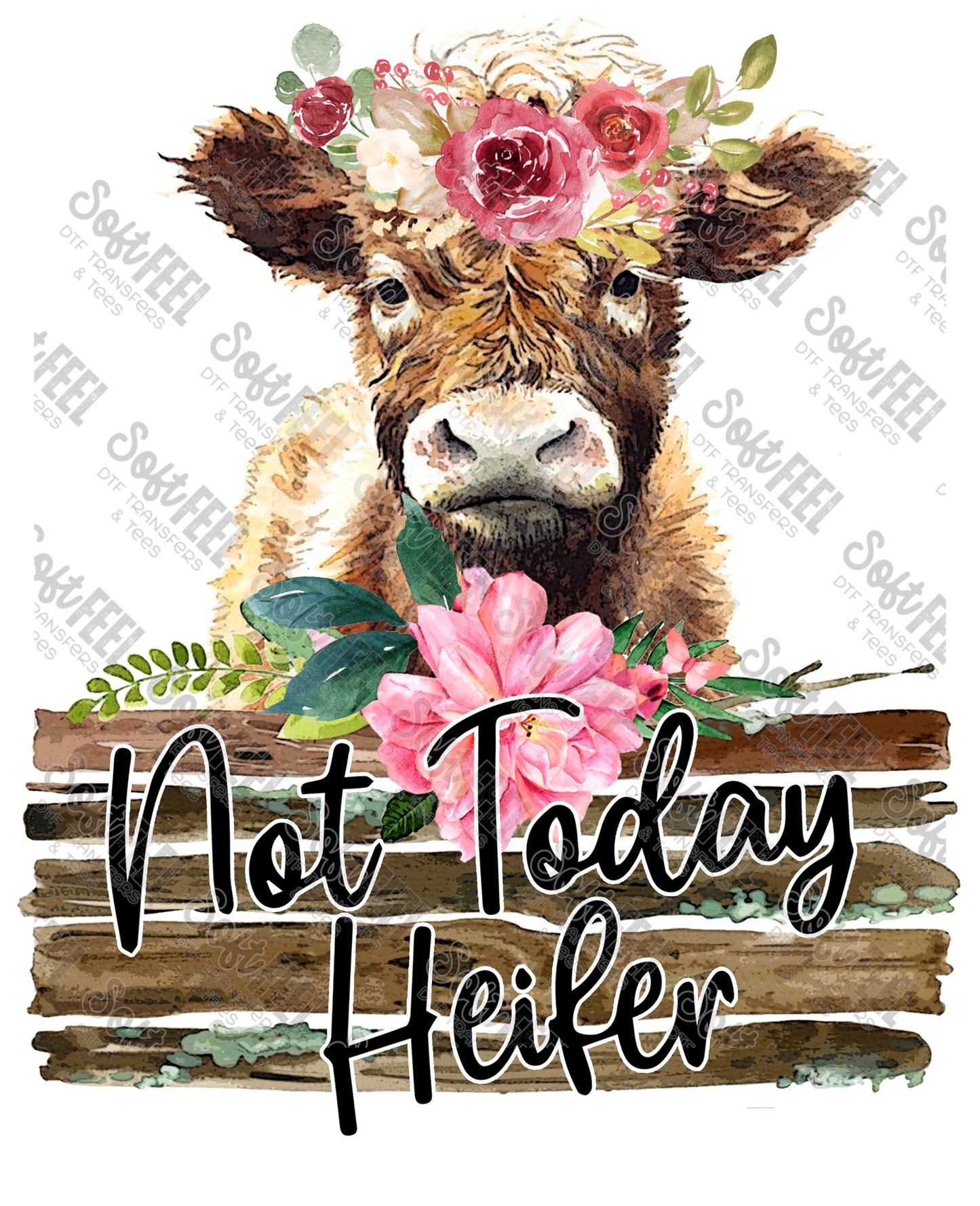 Not today Heifer Baby - Women's / Country Western - Direct To Film Transfer / DTF - Heat Press Clothing Transfer