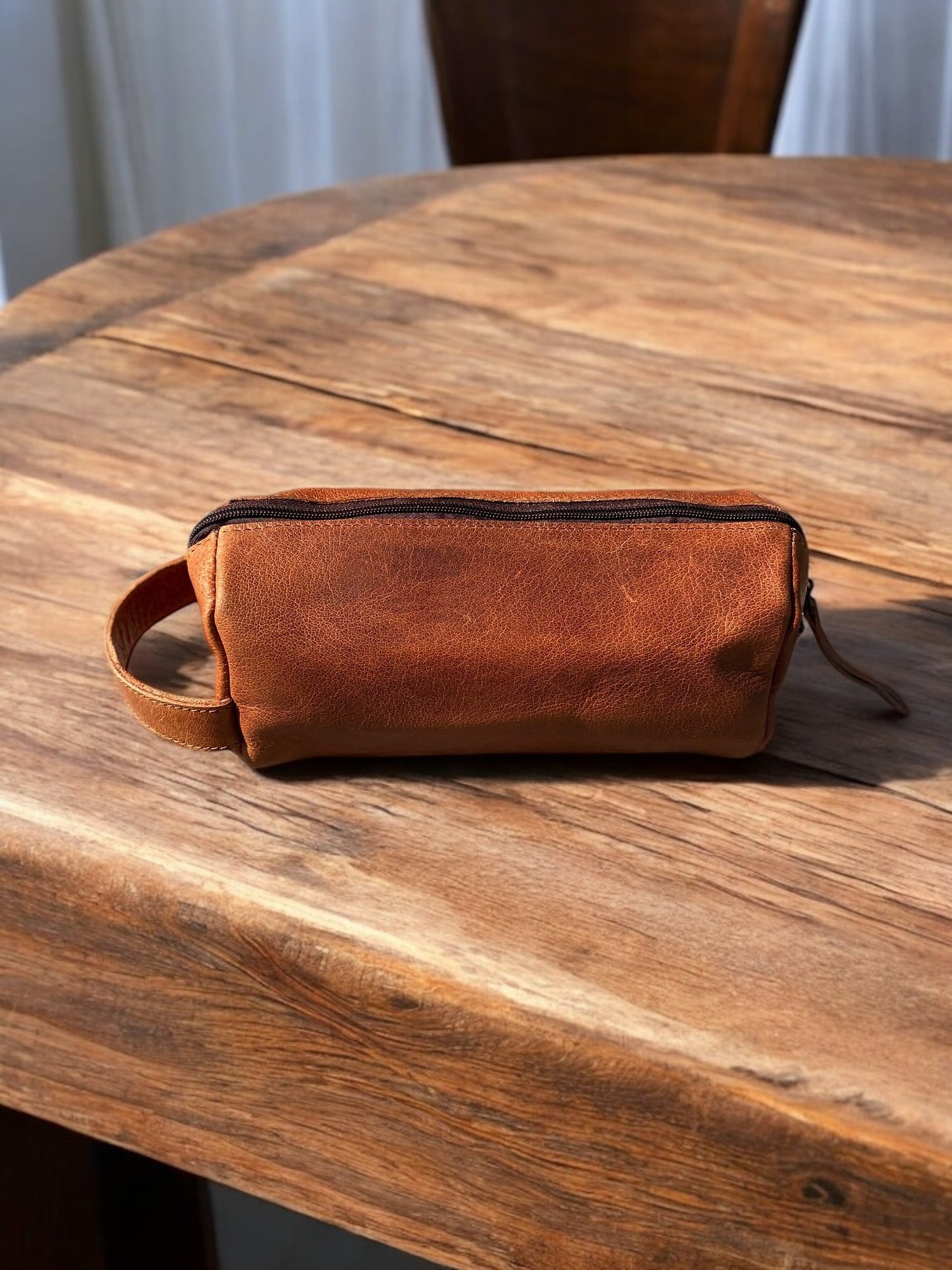 Grain Full Leather Toiletry Bag