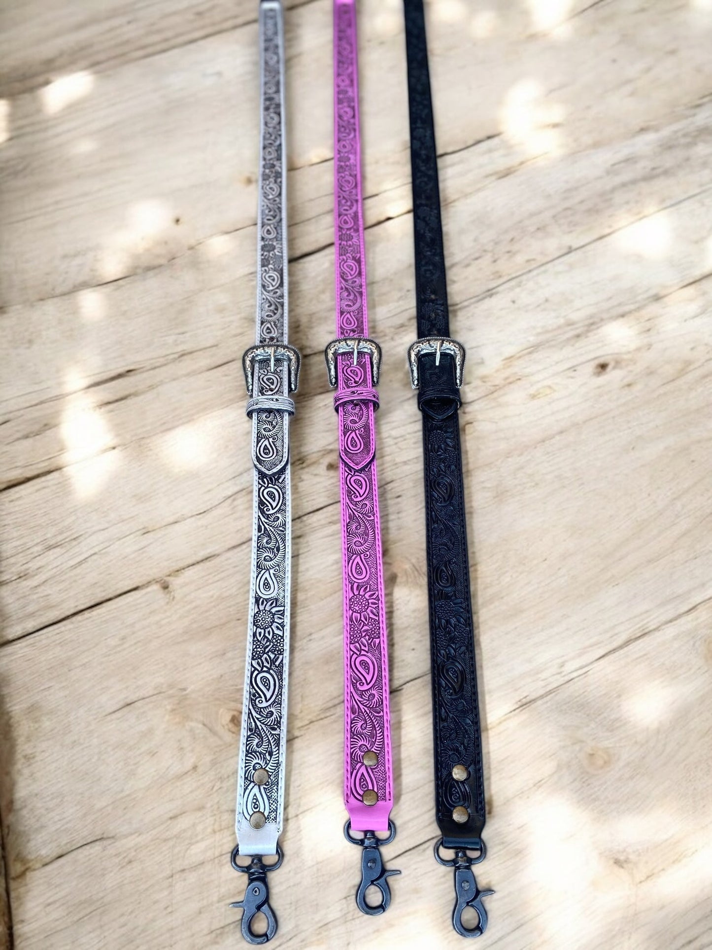 Tooled Leather Shoulder Straps