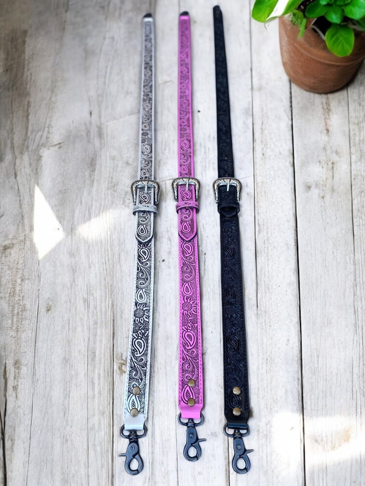 Tooled Leather Shoulder Straps