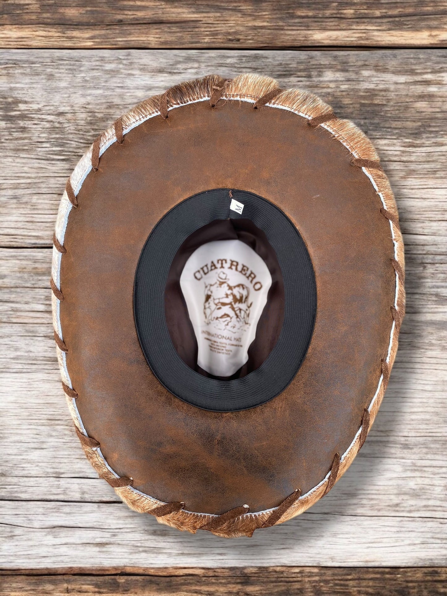 Small Western Tan Cowhide & Genuine Leather Hat