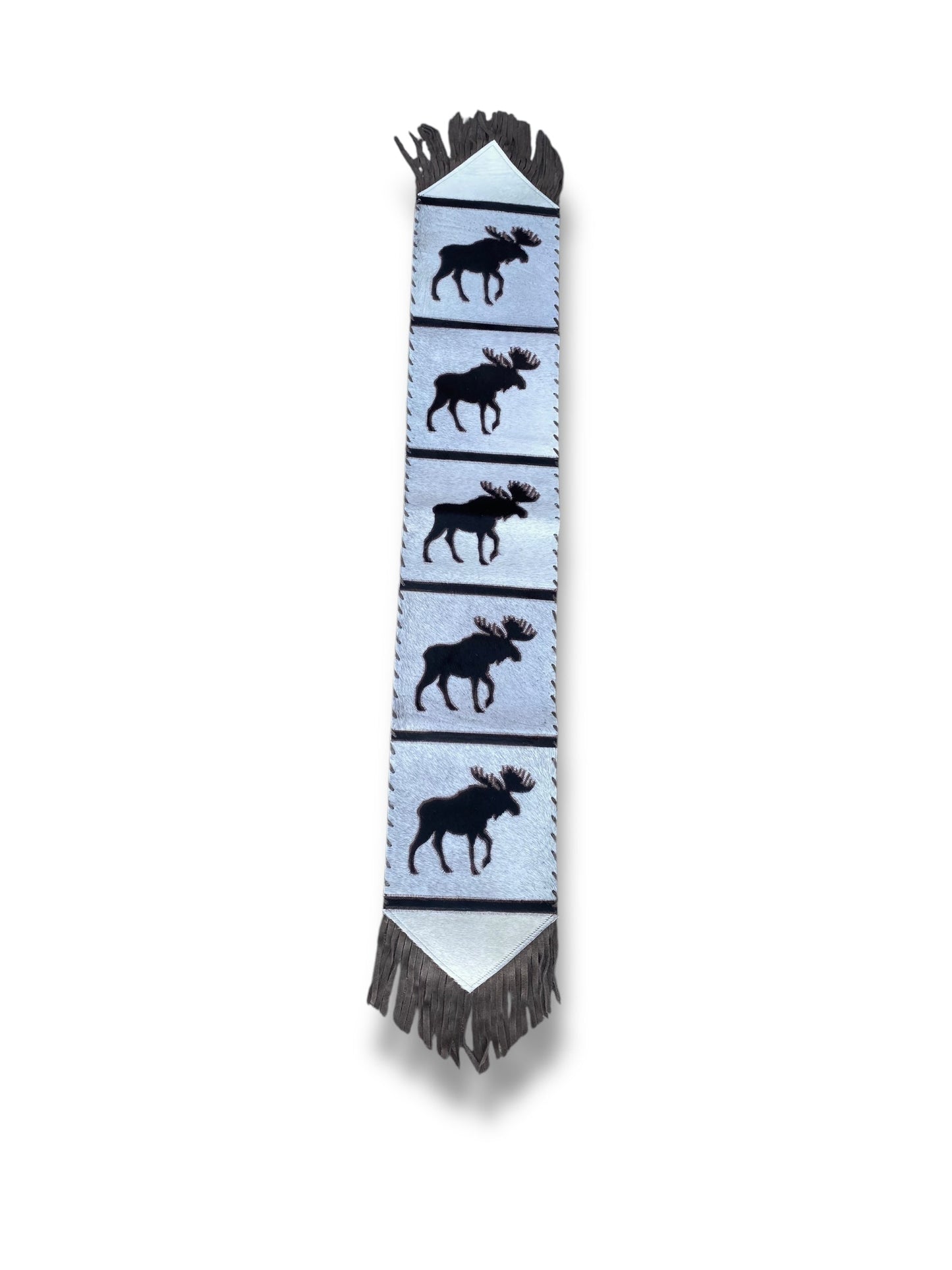 Moose Fringe Cowhide Table Runner (T07)