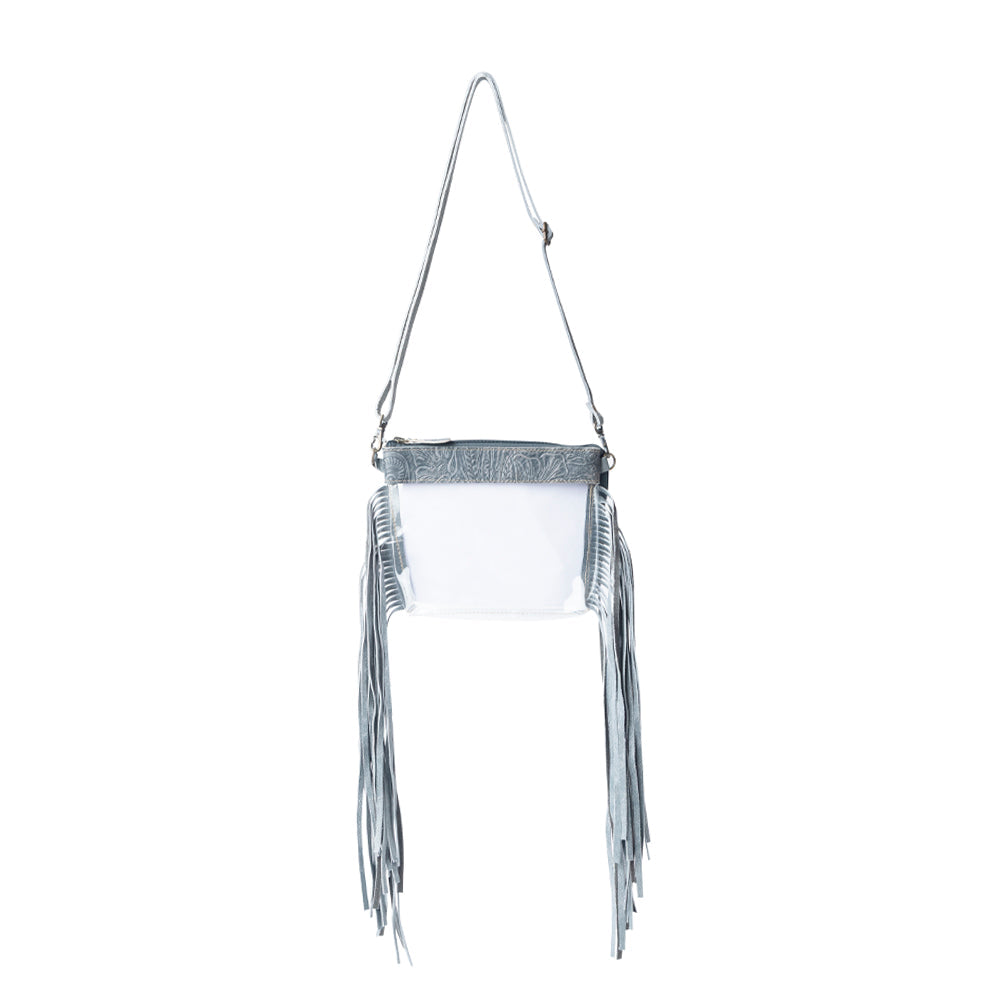Myra Frontier Trail Clear Fringe Bag in Juniper Mist