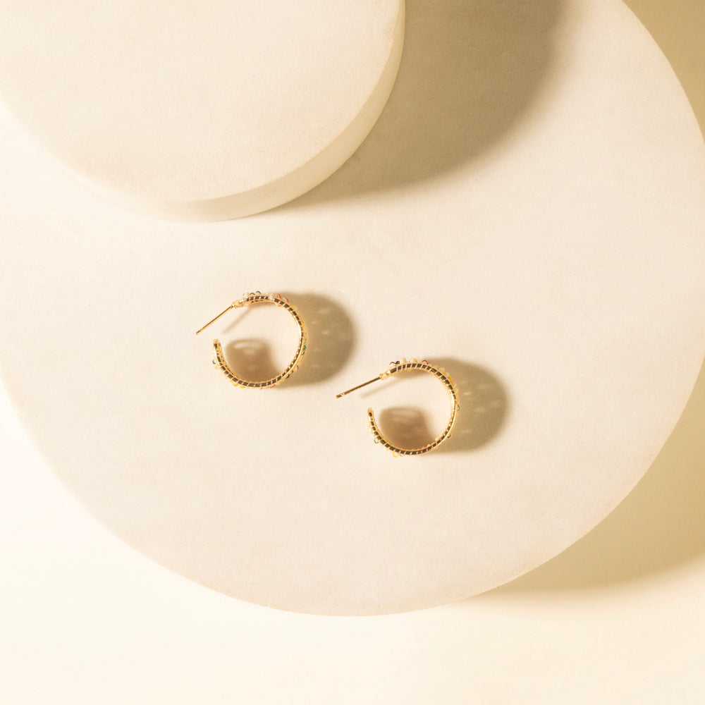 Myra Heritage Cross Hoops in Desert Ivory