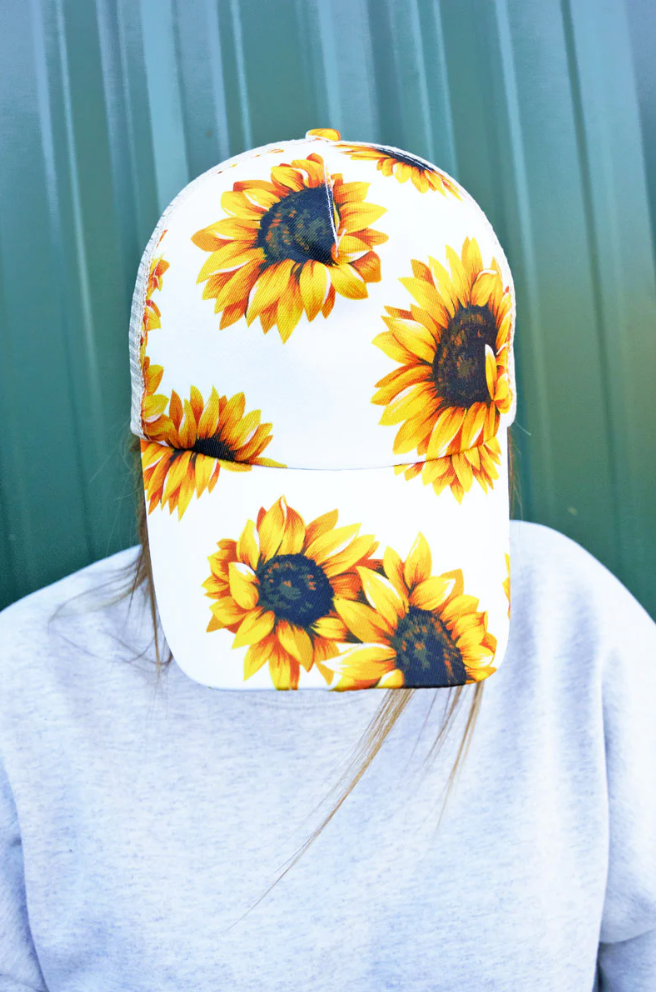 Sunflower Meadow Mesh Ponytail cap