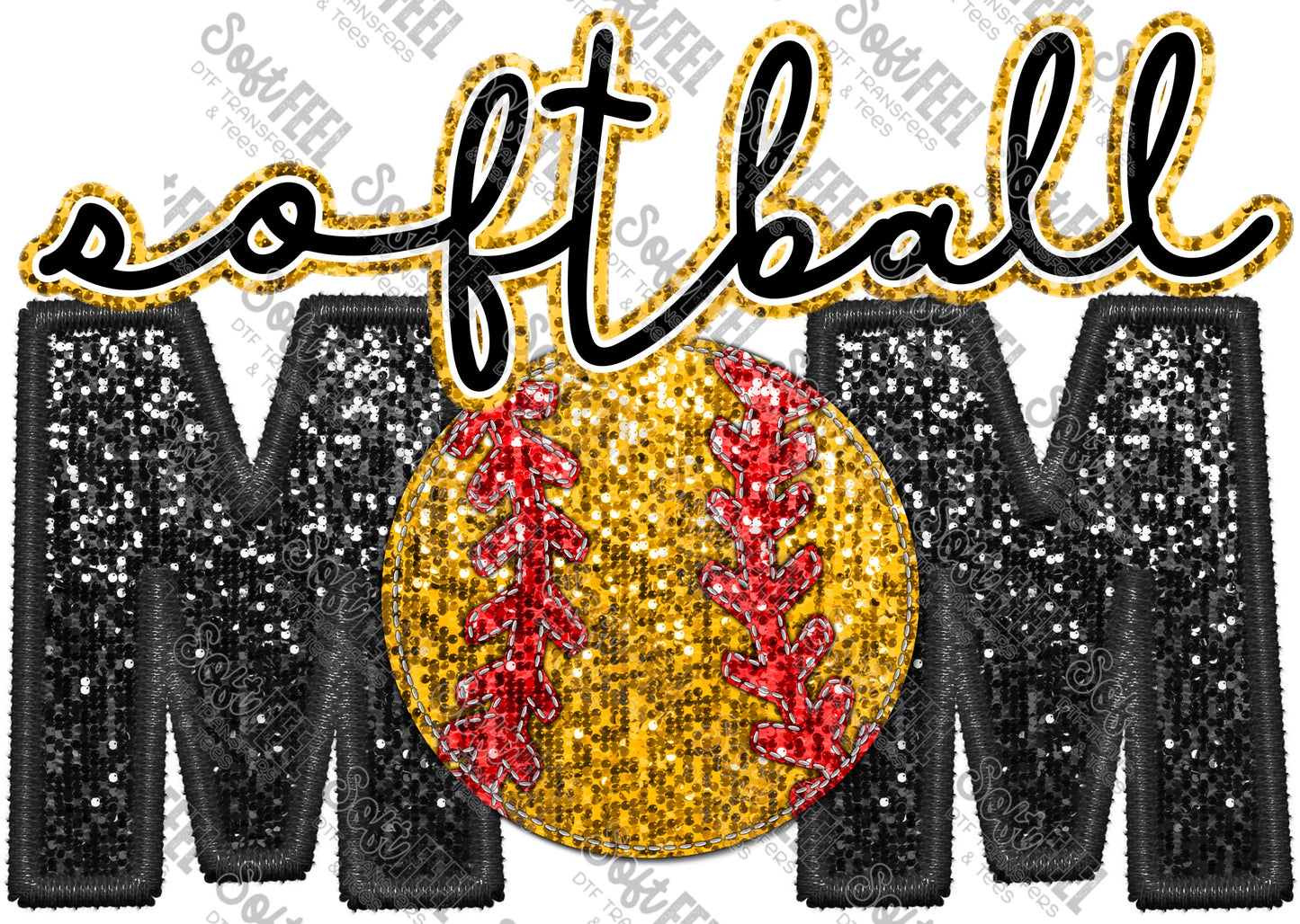 Softball Mom - Women's / Sports - Direct To Film Transfer / DTF - Heat Press Clothing Transfer