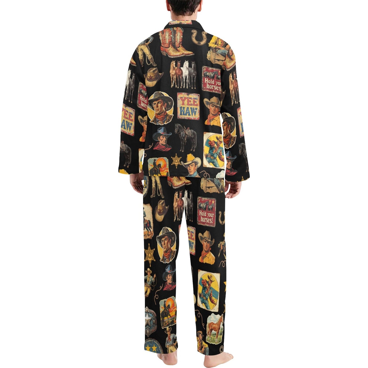Vintage Cowboy Collage Western Pajamas