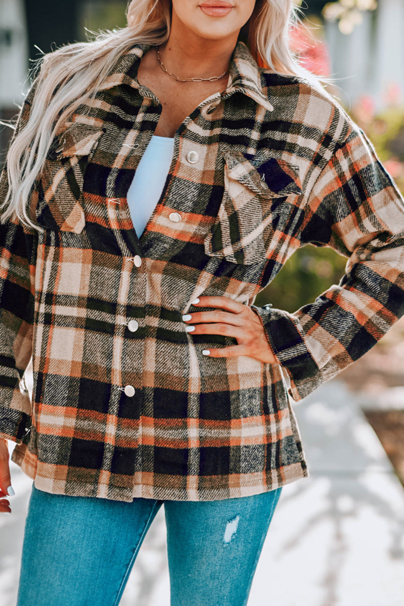 Plaid Chest Pocket Buttoned Shacket