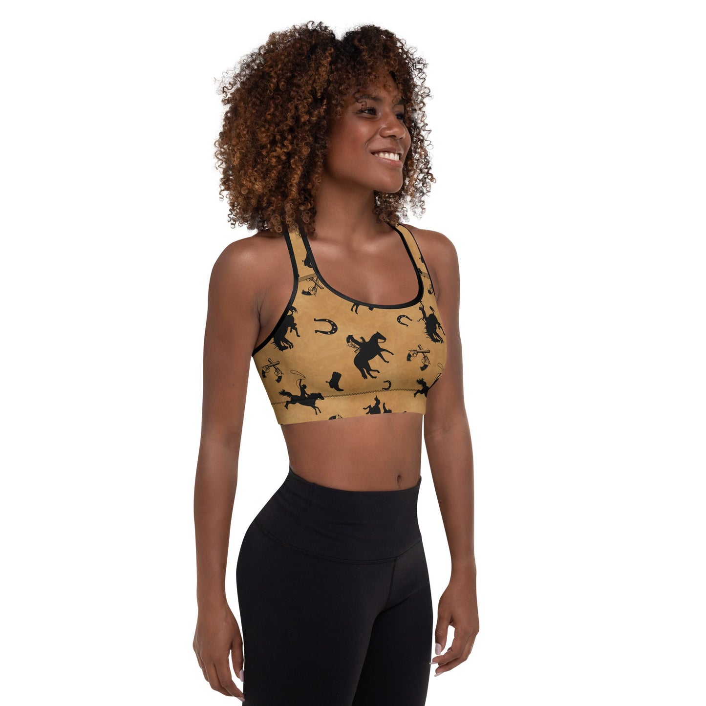 Vintage Western Padded Sports Bra