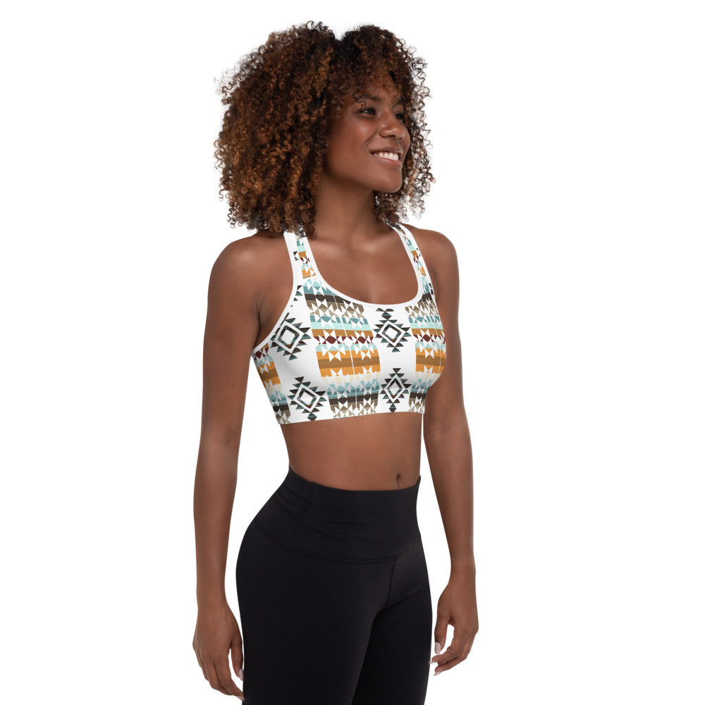 Aztec Blanket Print Sports Bra