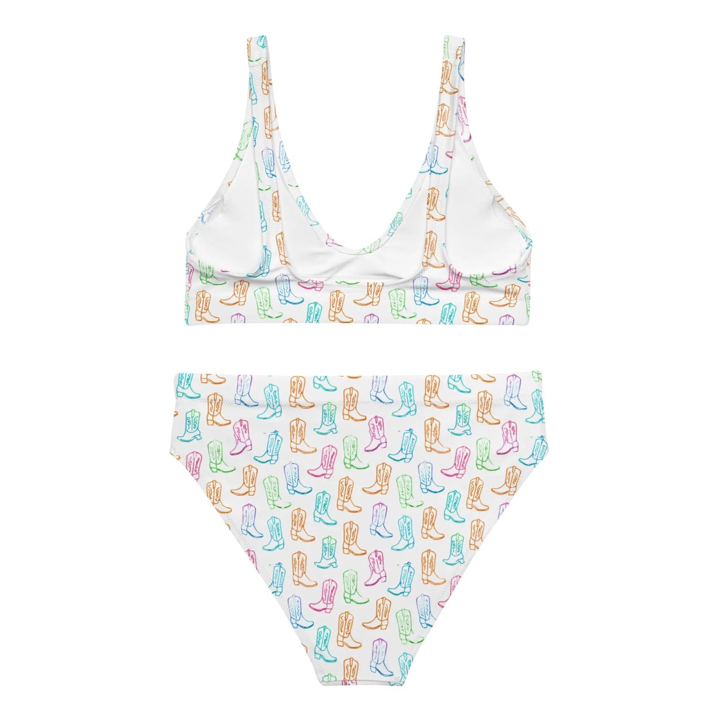 Watercolor Neon Boots High Waist Bikini