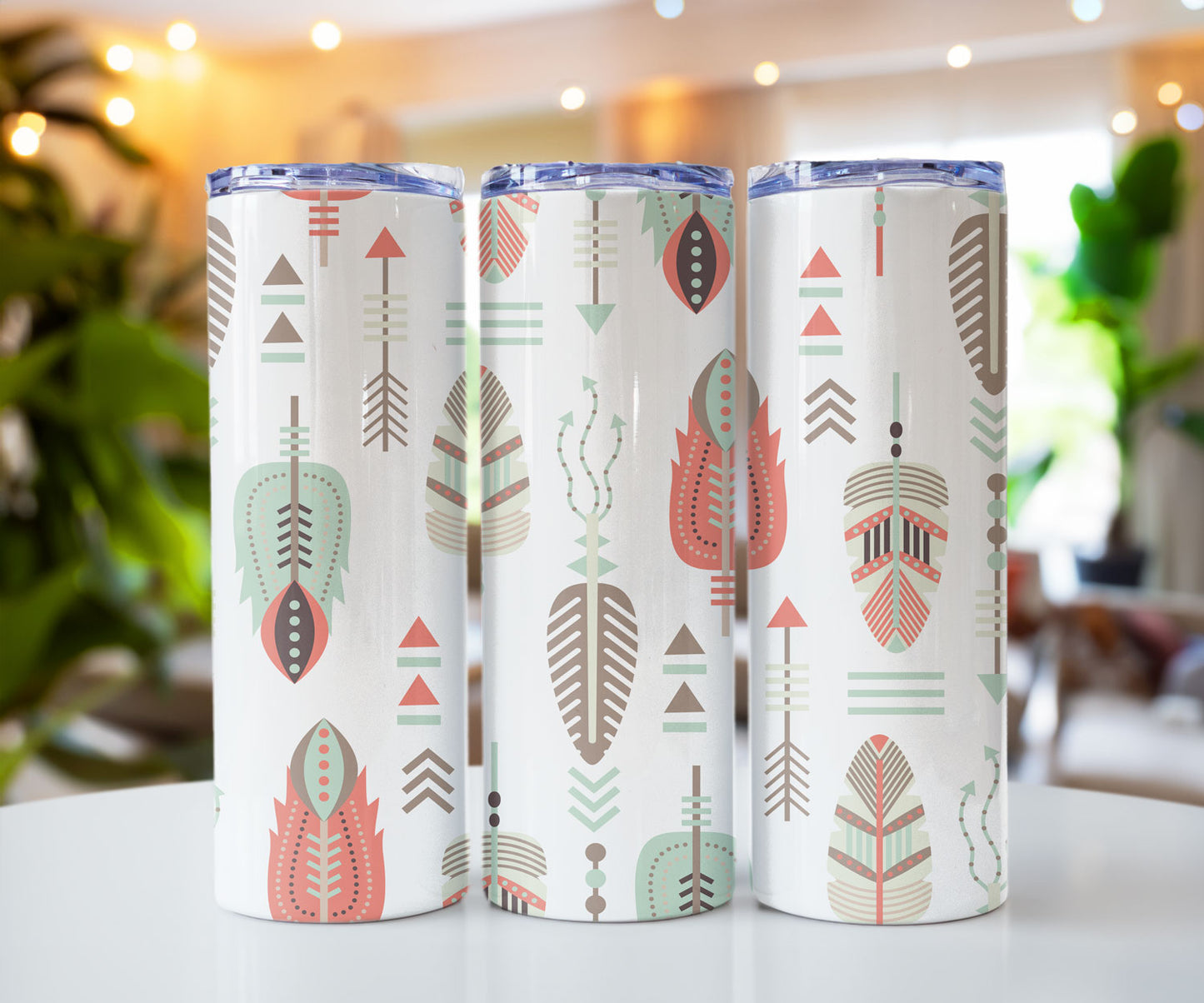 Western Aztec Stainless Steel Tumblers 20 oz Skinny
