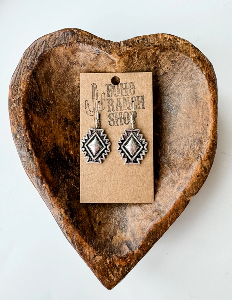 Aztec Stone Earrings Western Antique Dangle Earrings