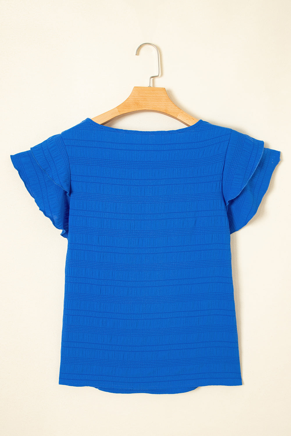 Textured Ruffle Sleeve Top