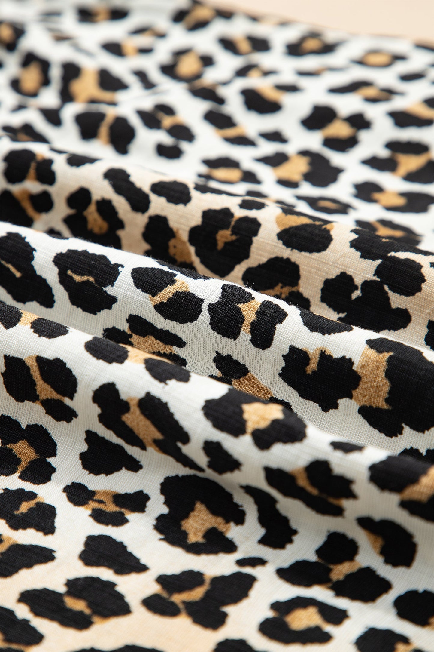 Leopard Half Buttoned Short Sleeve Mini Dress