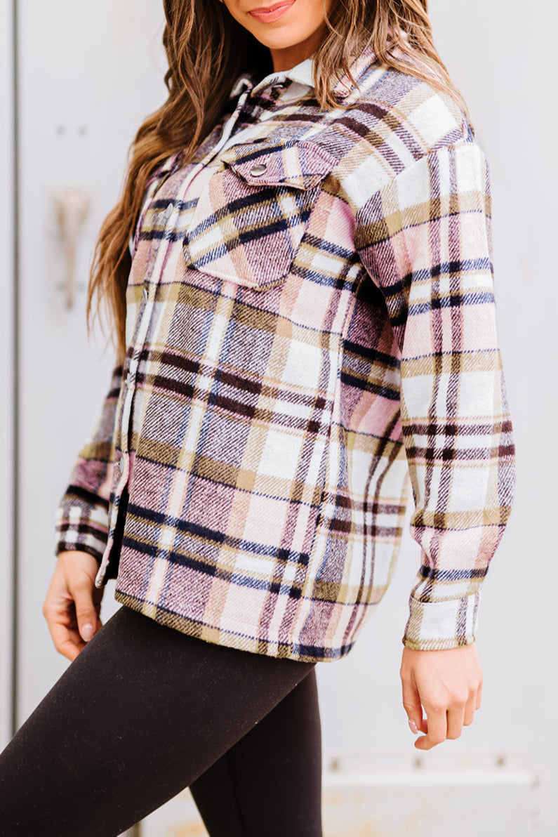 Plaid Chest Pocket Buttoned Shacket