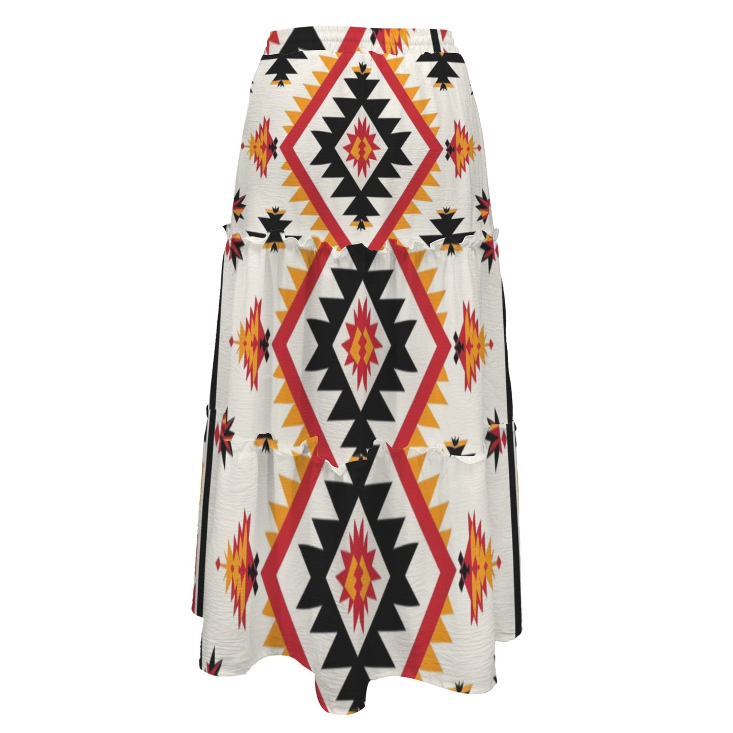San Antonio Aztec Tiered Prairie Maxi Skirt