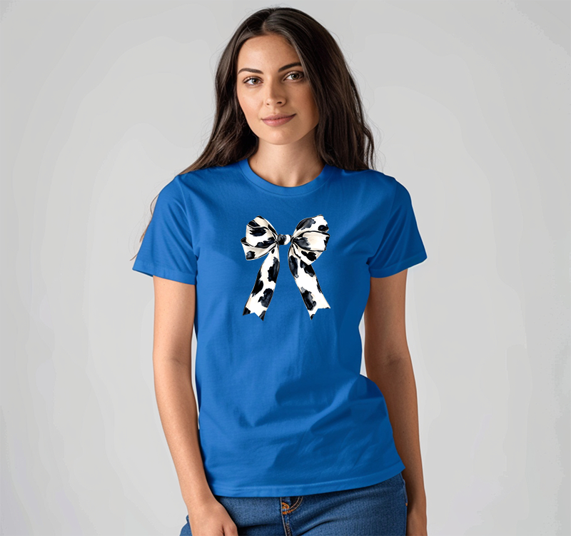CowPrint Bow/ Coquette Tshirt
