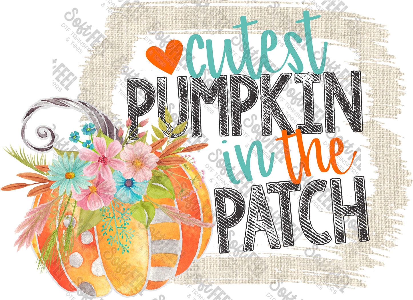 Cutest Pumpkin in the Patch - Fall / Youth - Direct To Film Transfer / DTF - Heat Press Clothing Transfer