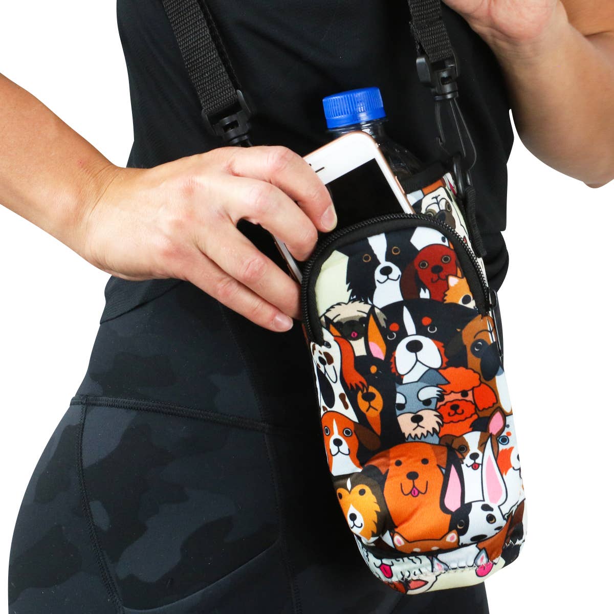 Tumbler Case On-the-Go Neoprene Cross Body Bag | Dog Lover