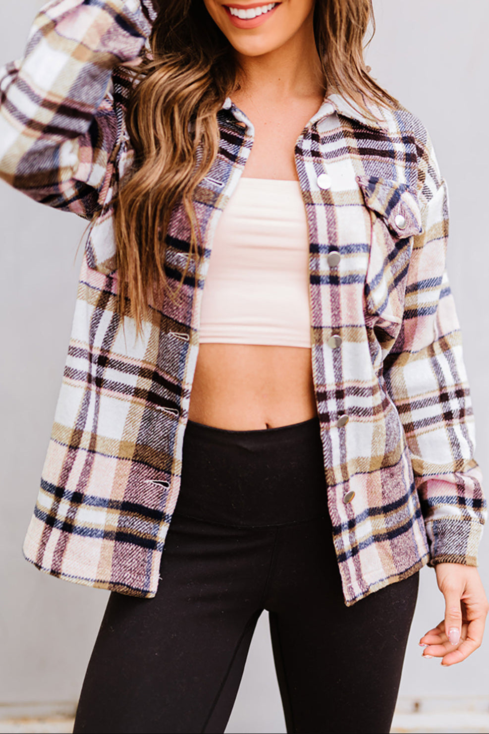 Plaid Chest Pocket Buttoned Shacket