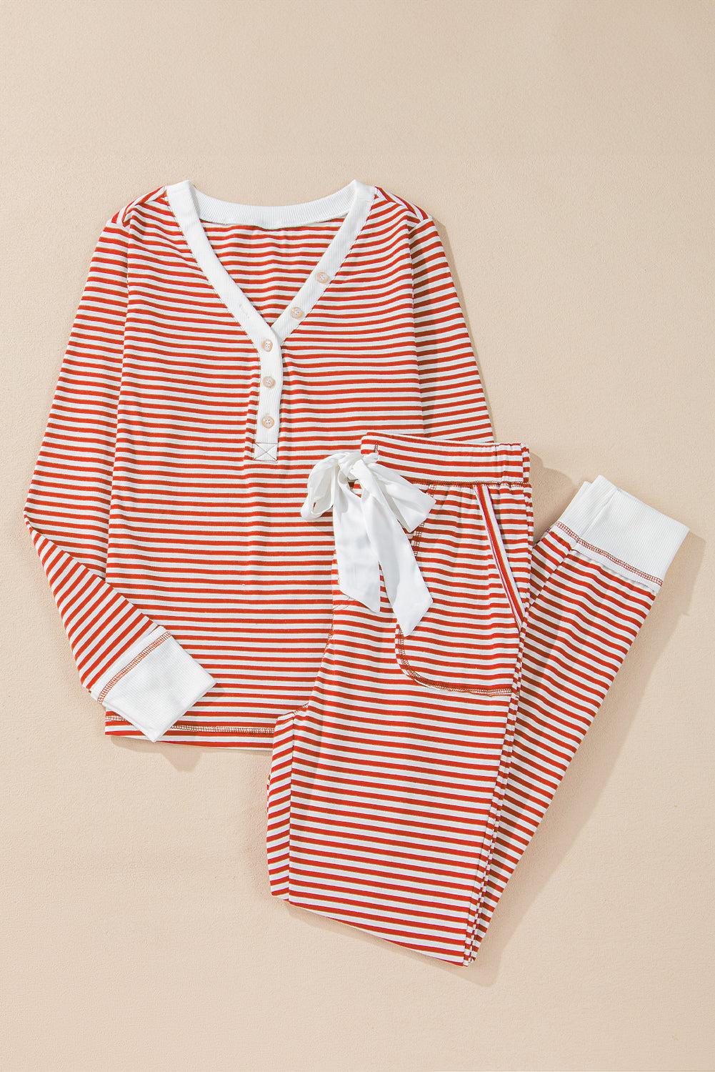 Stripe Top and Pants Christmas Lounge Set