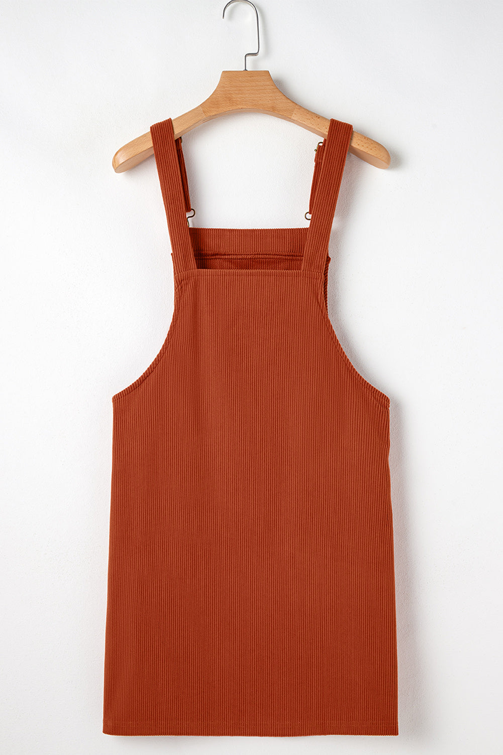 Solid Corduroy Front Pockets Sleeveless Dress