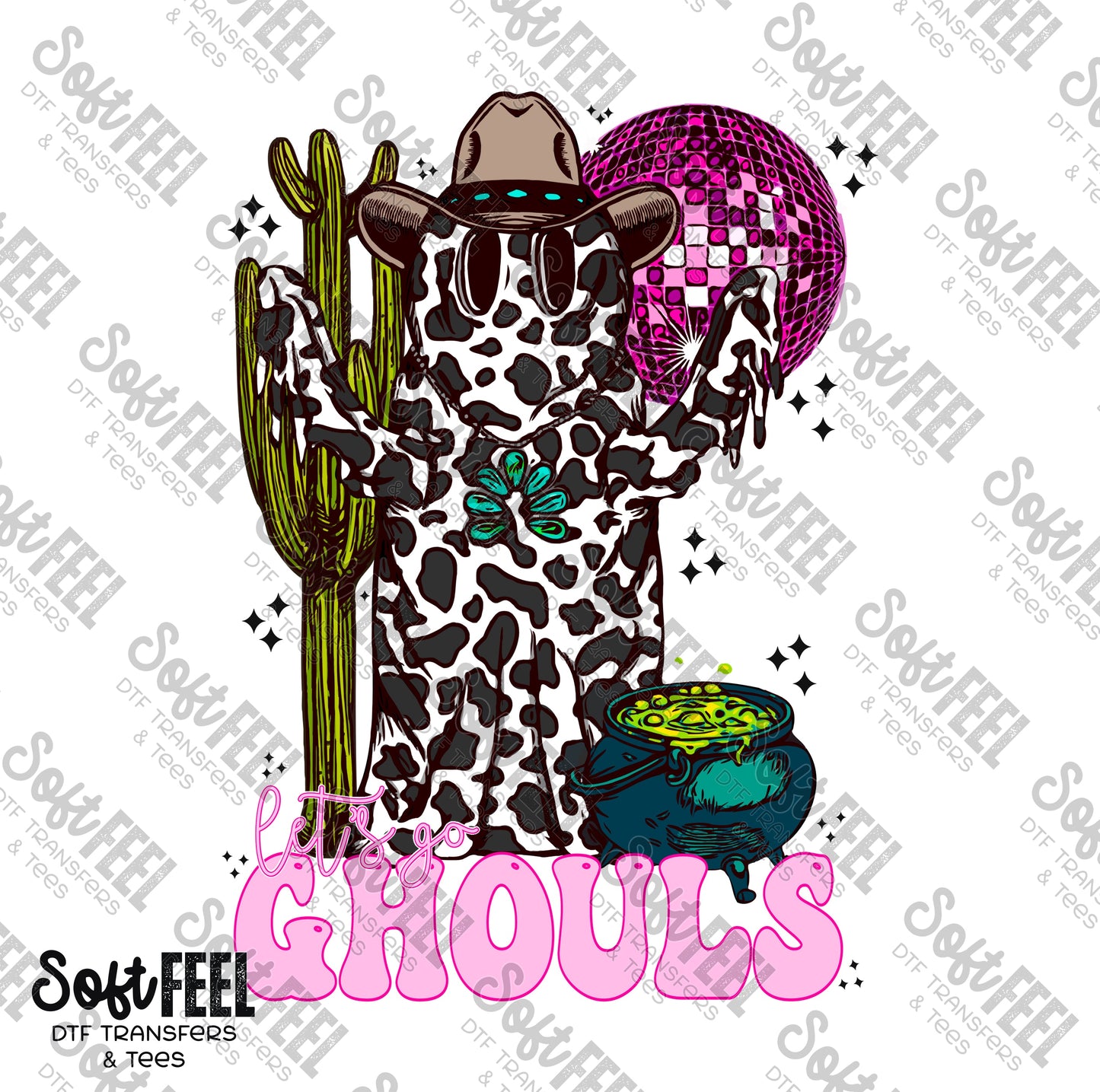 Let's Go Ghouls - Country Western / Retro / Halloween Horror - Direct To Film Transfer / DTF - Heat Press Clothing Transfer