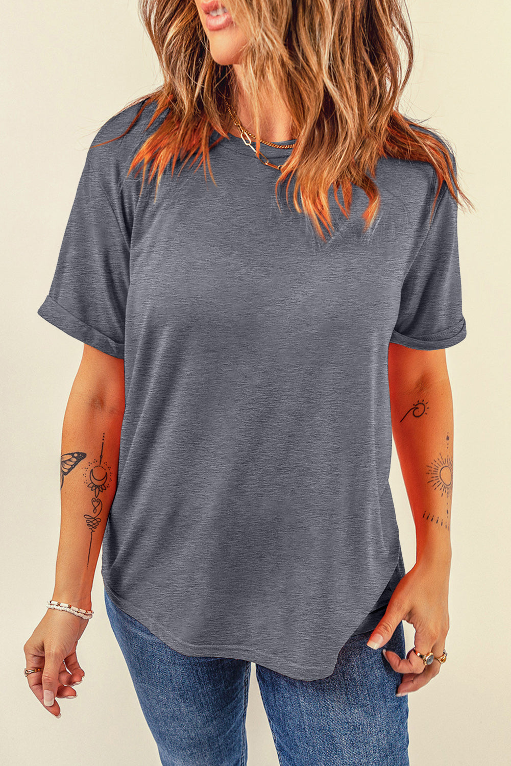 Plain Crew Neck Tee