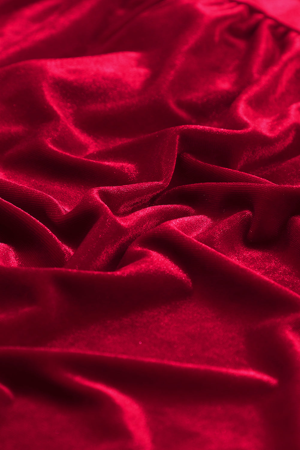 Velvet Button-Up Long Sleeve Ruffle Dress