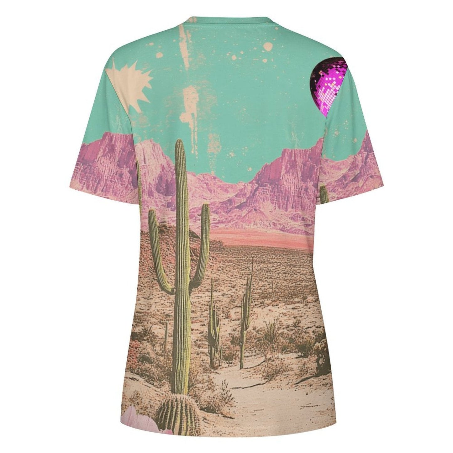 Baha Ranch Retro Pop Western Howdy Desert Cowgirl Cotton T Shirt