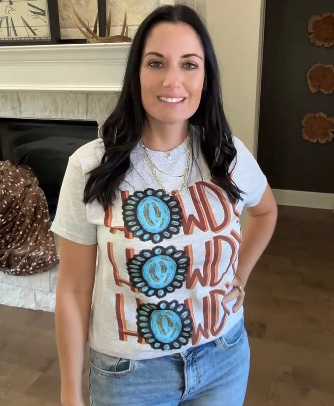 Howdy Turquoise Graphic Tee