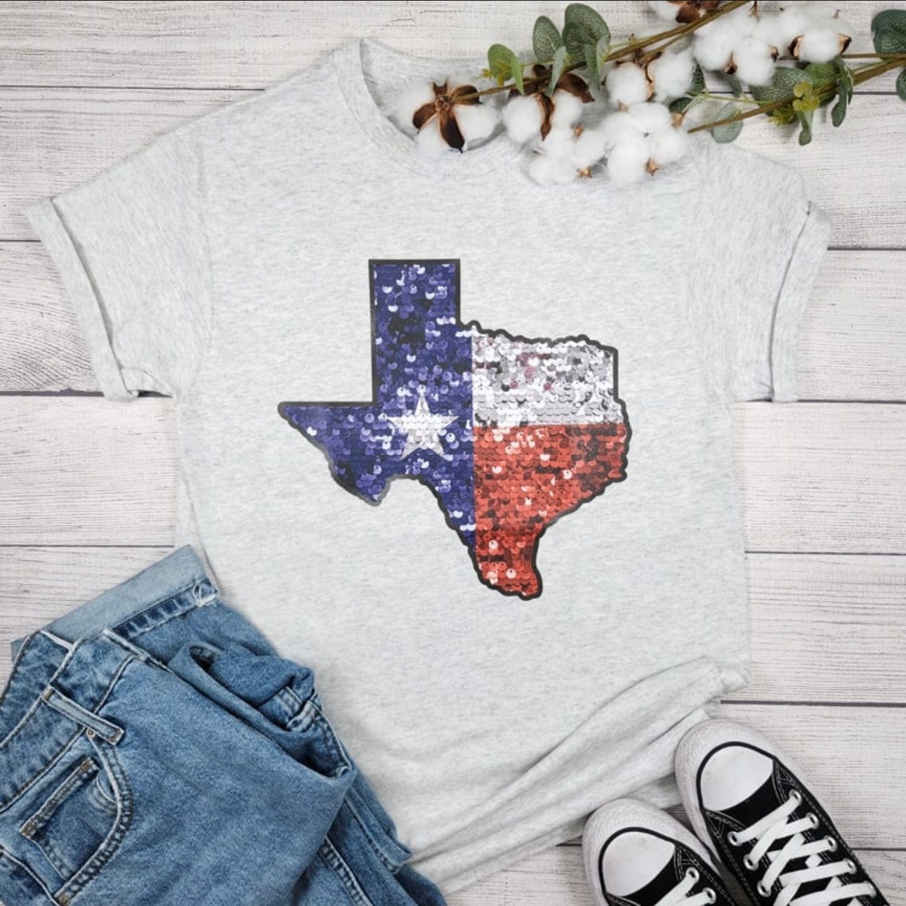 Texas Faux Sequin Graphic Tee