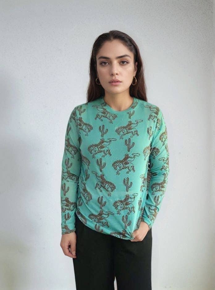 MK397 3D Printed Mesh Top - Turquoise/Mocha