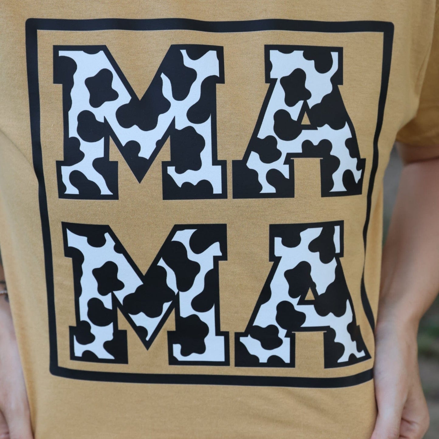 Cowprint Mama Square Graphic Tee