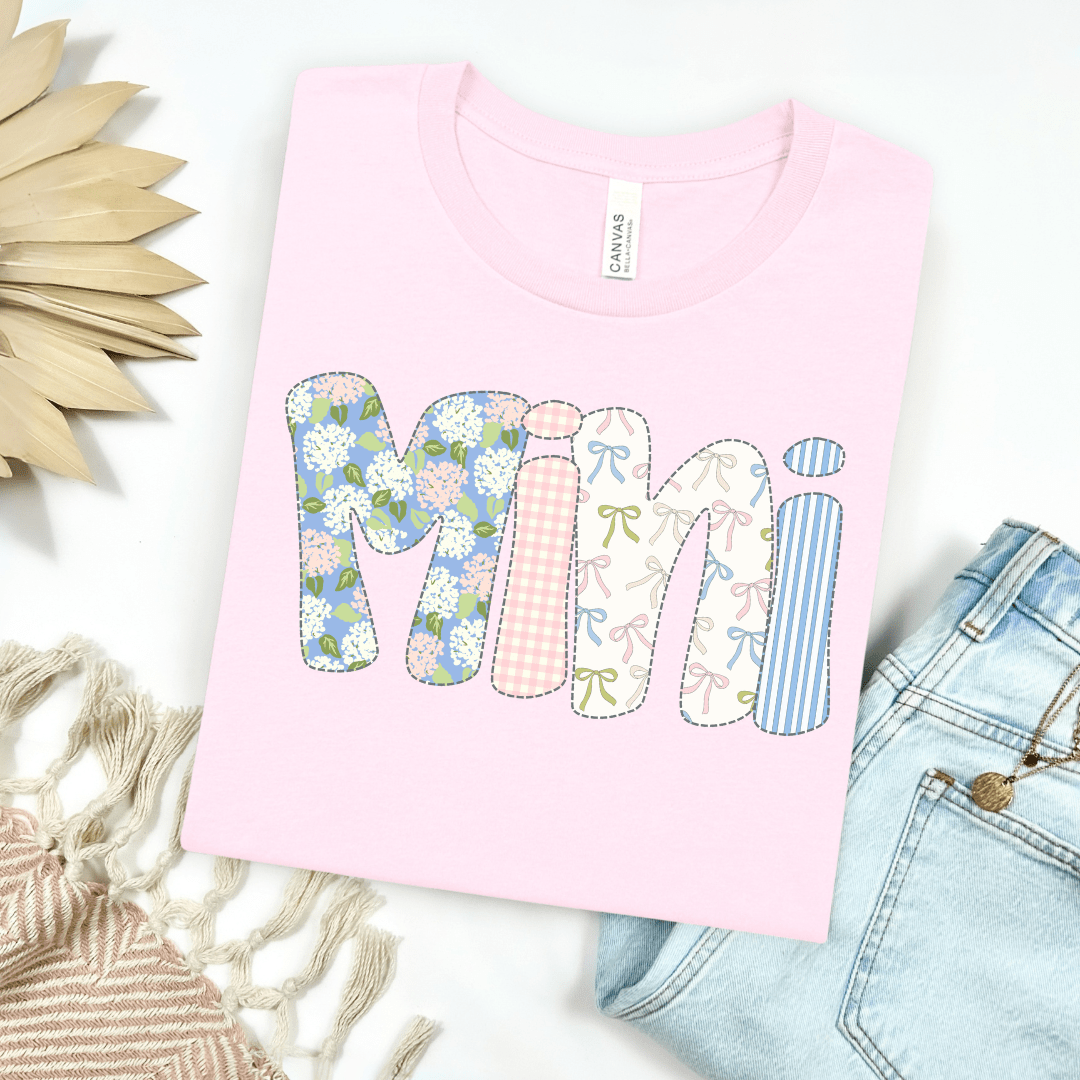 Floral & Bows Mini Bubble Letters Toddler Graphic Tee