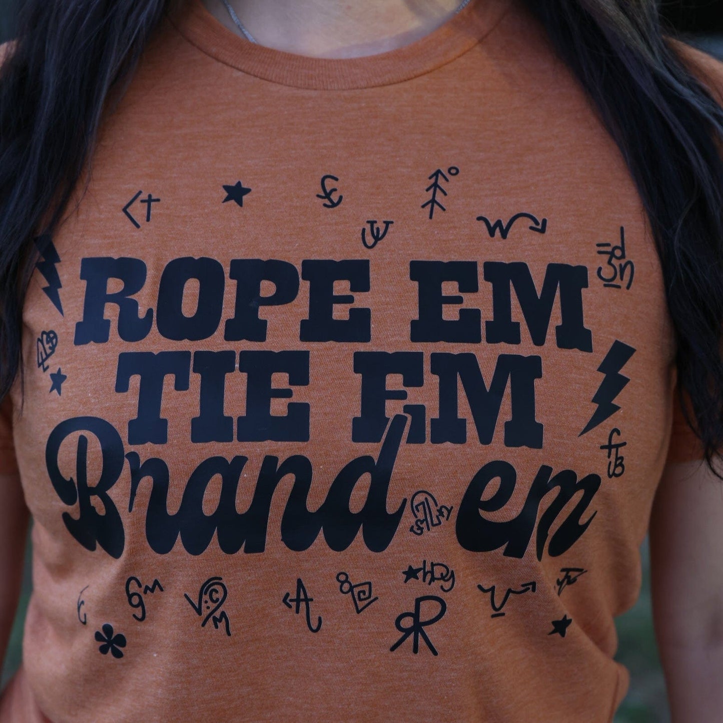 Rope 'Em Tie 'Em Brand 'Em Soft Graphic Tee