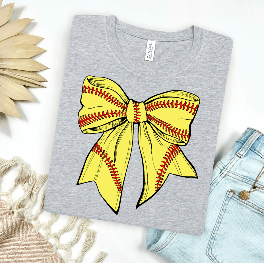 Softball Bow Graphic Tee