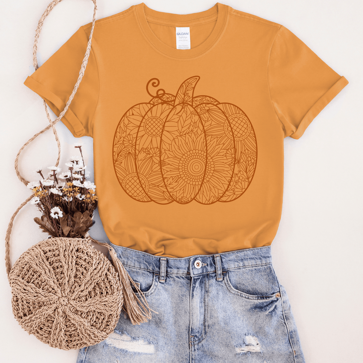 Sunflower Pumpkin Cutout Graphic Tee