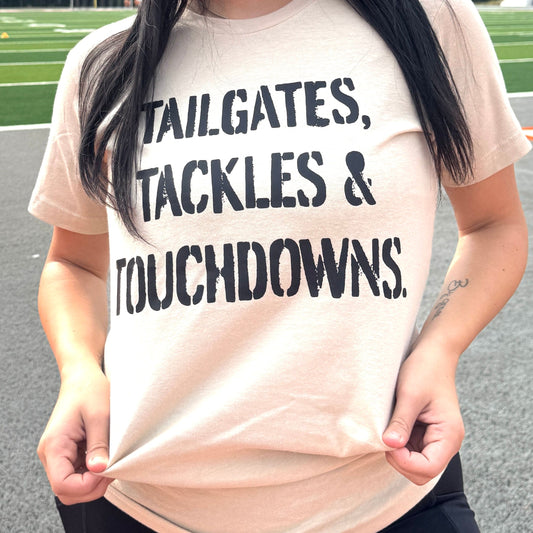 Tailgates and Touchdowns Graphic Tee ( This is a Drop Ship Item, Not Available for Pick up)